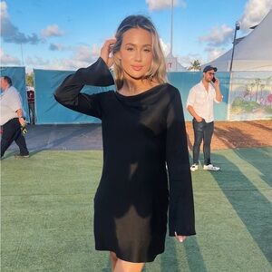 Reformation Black Long Sleeve Dress